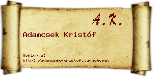 Adamcsek Kristóf névjegykártya